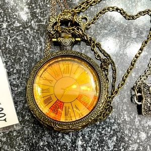 Gorgeous time clock necklace